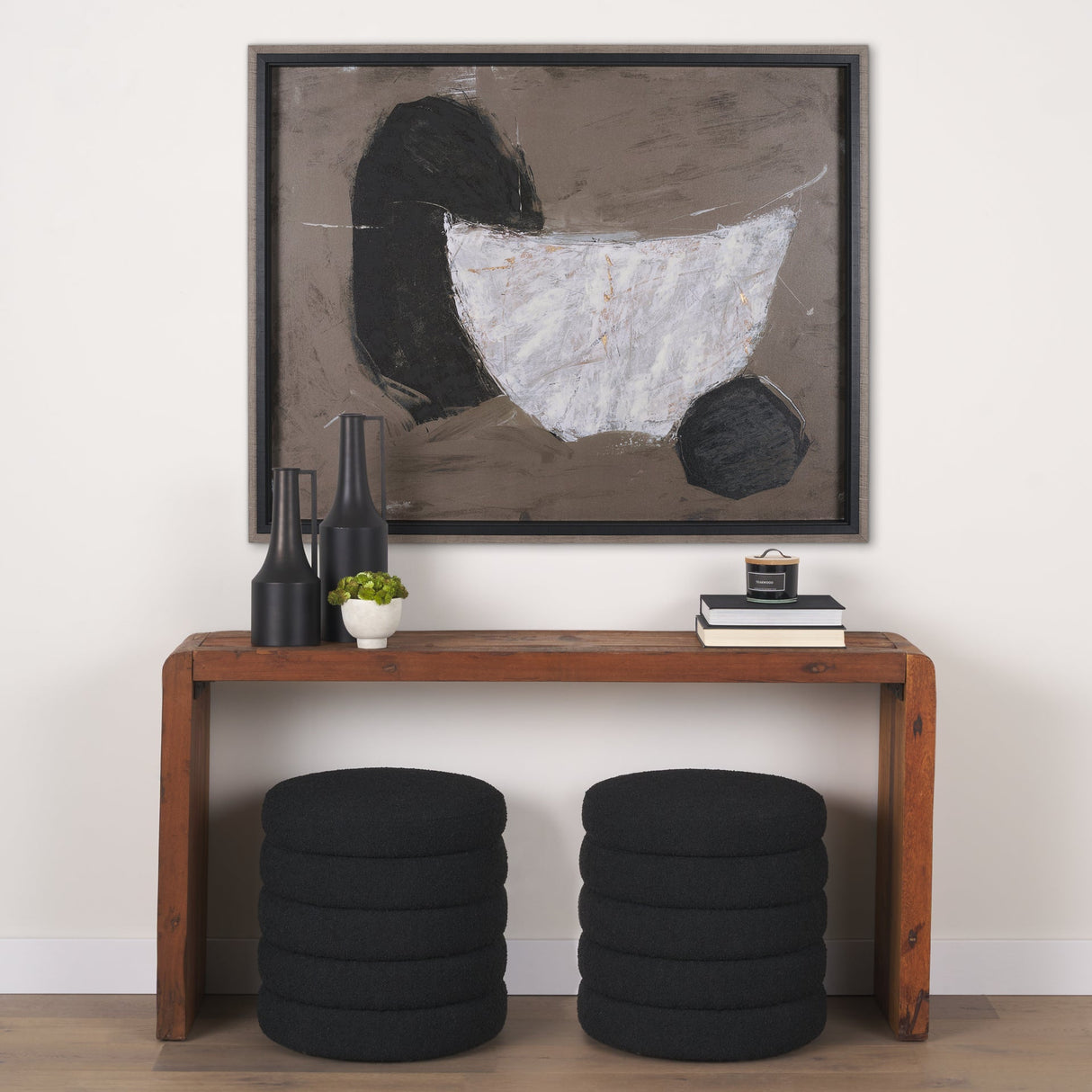 Shaped & Balance II by Mercana Studio a Hand Embellished Textured Framed Art Print by Mercana at Eve Furniture