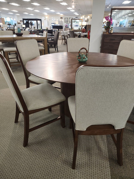 Shari Brown/Beige 5-Piece Round Dining Set by Crown Mark at Eve Furniture