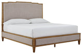 Sharlance Light Brown California King Upholstered Panel Bed by Ashley at Eve Furniture