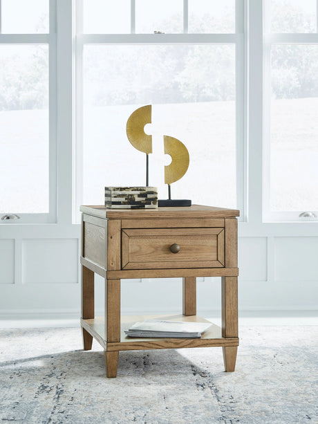 Sharlance Light Brown End Table by Ashley at Eve Furniture