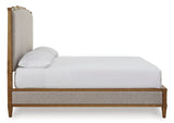Sharlance Light Brown King Upholstered Panel Bed by Ashley at Eve Furniture