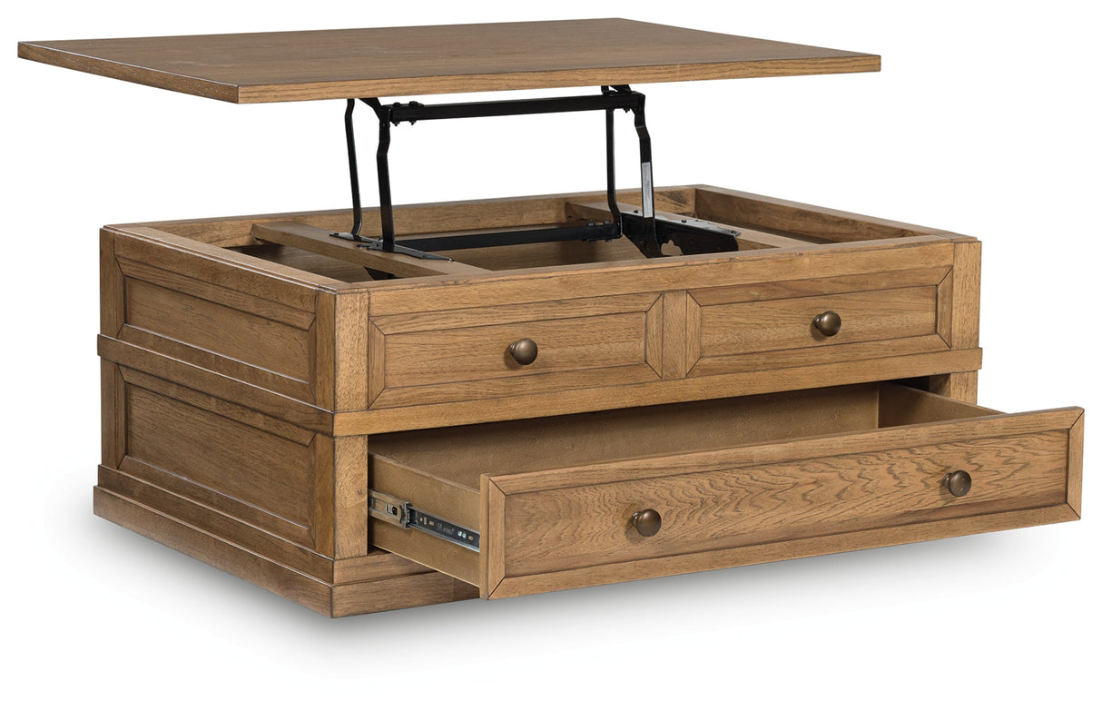 Sharlance Light Brown Lift-Top Coffee Table by Ashley at Eve Furniture