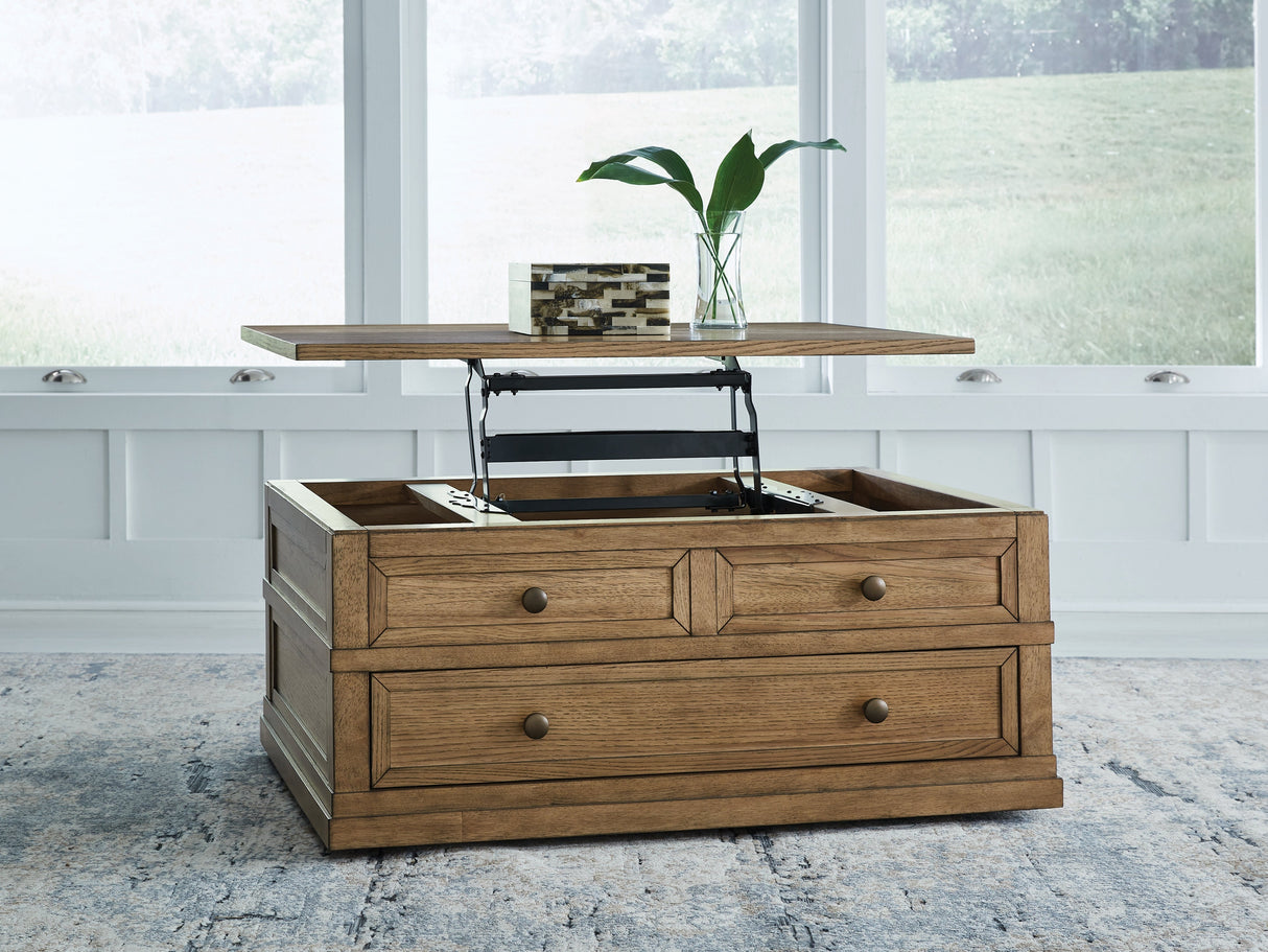 Sharlance Light Brown Lift-Top Coffee Table by Ashley at Eve Furniture