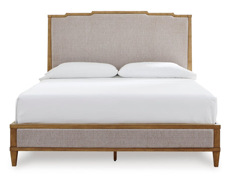 Sharlance Light Brown Queen Upholstered Panel Bed by Ashley at Eve Furniture