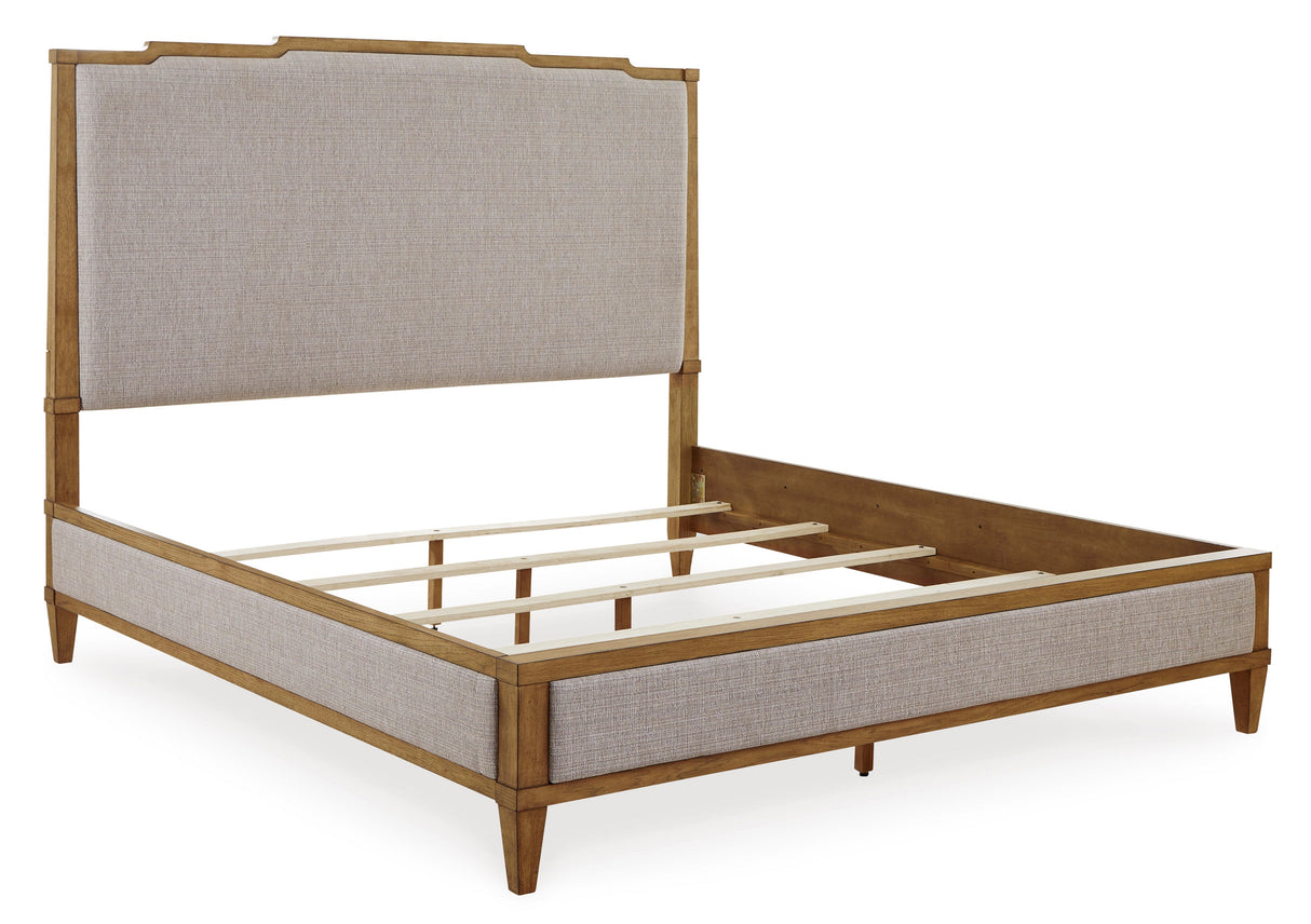 Sharlance Light Brown Queen Upholstered Panel Bed by Ashley at Eve Furniture