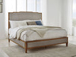 Sharlance Light Brown Queen Upholstered Panel Bed by Ashley at Eve Furniture
