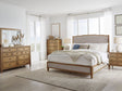 Sharlance Light Brown Upholstered Panel Bedroom Set by Ashley at Eve Furniture