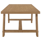 Sharon Blue and Brown Rectangular Trestle Base Dining Table by Coaster at Eve Furniture