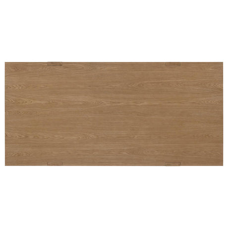 Sharon Blue and Brown Rectangular Trestle Base Dining Table by Coaster at Eve Furniture