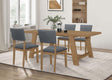 Sharon Blue/Brown 5-Piece Rectangular Trestle Base Dining Set by Coaster at Eve Furniture