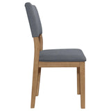 Sharon Open Back Padded Upholstered Dining Side Chair Blue and Brown (Set of 2)