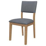 Sharon Open Back Padded Upholstered Dining Side Chair Blue and Brown (Set of 2) by Coaster at Eve Furniture