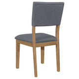 Sharon Open Back Padded Upholstered Dining Side Chair Blue and Brown (Set of 2) by Coaster at Eve Furniture
