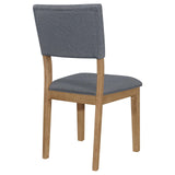 Sharon Open Back Padded Upholstered Dining Side Chair Blue and Brown (Set of 2) by Coaster at Eve Furniture