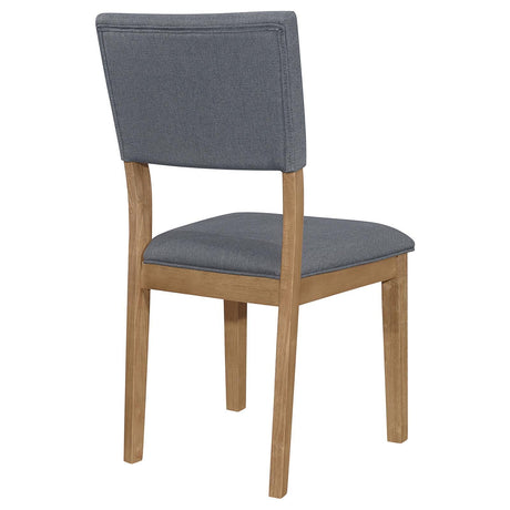 Sharon Open Back Padded Upholstered Dining Side Chair Blue and Brown (Set of 2) by Coaster at Eve Furniture