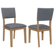 Sharon Open Back Padded Upholstered Dining Side Chair Blue and Brown (Set of 2) by Coaster at Eve Furniture
