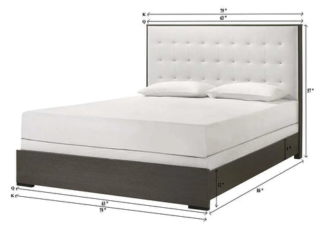 Sharpe Brown King Upholstered Panel Bed by Crown Mark at Eve Furniture