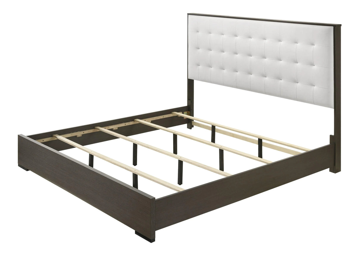 Sharpe Brown Queen Upholstered Panel Bed by Crown Mark at Eve Furniture