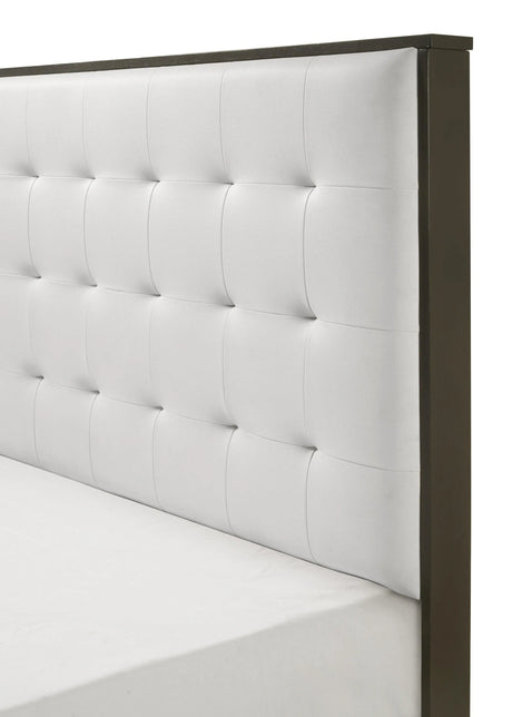 Sharpe Brown Upholstered Panel Bedroom Set by Crown Mark at Eve Furniture
