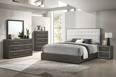 Sharpe Brown Upholstered Panel Youth Bedroom Set by Crown Mark at Eve Furniture