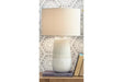 Shavon Beige/White Table Lamp by Ashley at Eve Furniture