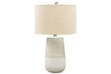 Shavon Beige/White Table Lamp by Ashley at Eve Furniture
