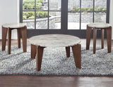 Shavon Toronto Brown Solid Marble Round End Table by Steve Silver at Eve Furniture