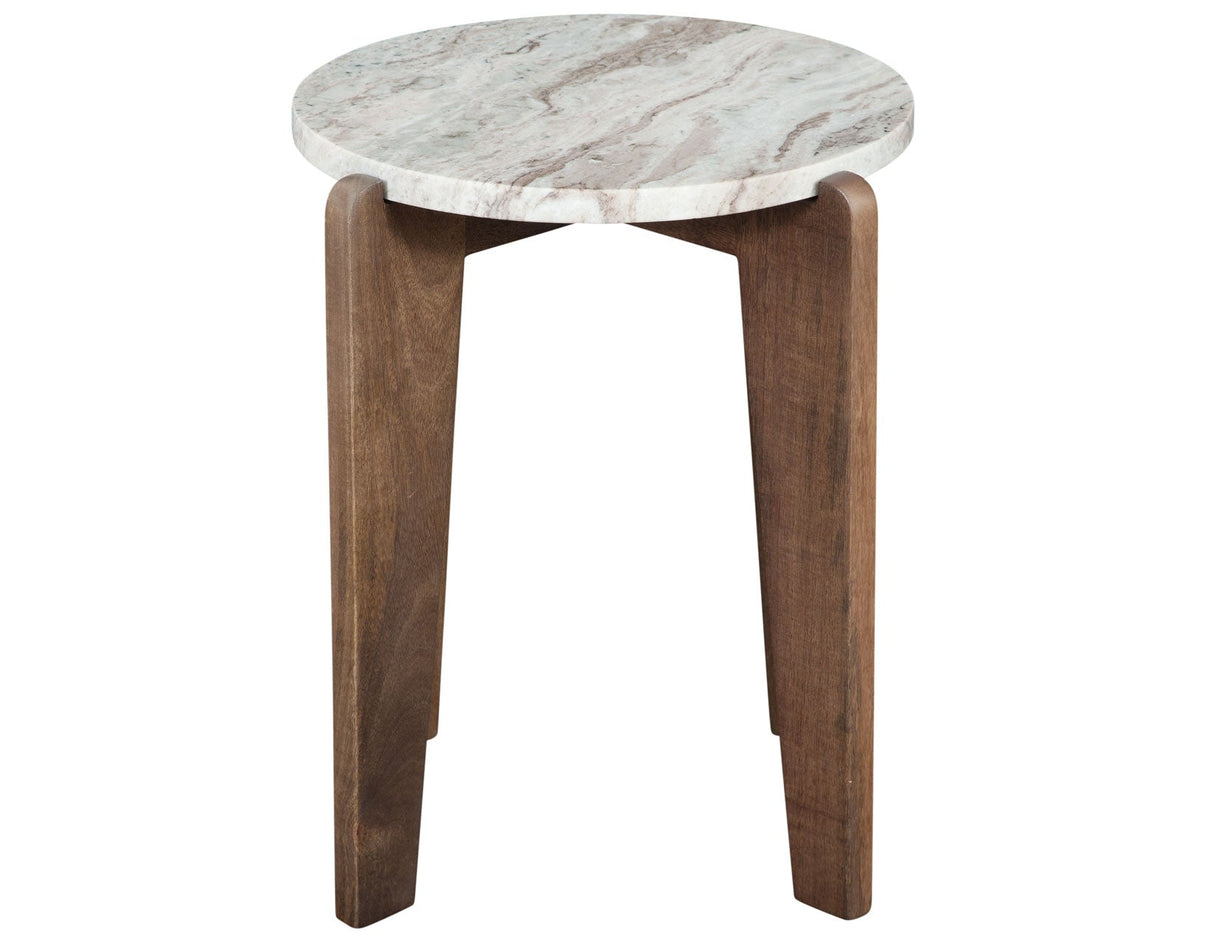 Shavon Toronto Brown Solid Marble Round End Table by Steve Silver at Eve Furniture