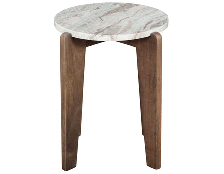 Shavon Toronto Brown Solid Marble Round End Table by Steve Silver at Eve Furniture