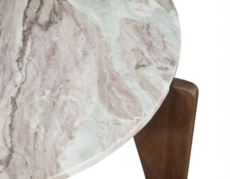 Shavon Toronto Brown Solid Marble Round End Table by Steve Silver at Eve Furniture