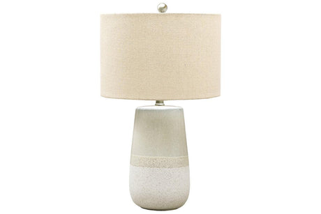 Shavon Beige/White Table Lamp by Ashley at Eve Furniture
