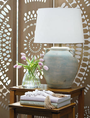 Shawburg Antique Green Table Lamp by Ashley at Eve Furniture