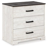 Shawburn Full Panel Headboard Bed with Dresser and 2 Nightstands in Whitewash by Ashley at Eve Furniture