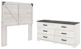 Shawburn Full Panel Headboard Bed with Dresser in Whitewash by Ashley at Eve Furniture