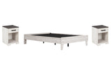 Shawburn Full Platform Bed with 2 Nightstands in Whitewash by Ashley at Eve Furniture