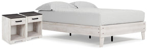 Shawburn Full Platform Bed with 2 Nightstands in Whitewash by Ashley at Eve Furniture