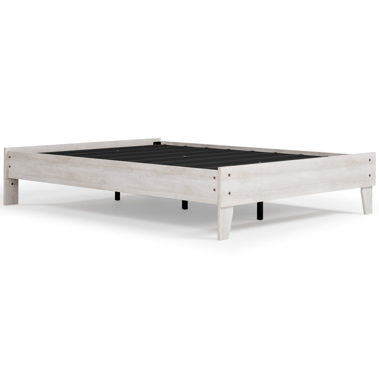 Shawburn Full Platform Bed with 2 Nightstands in Whitewash