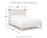 Shawburn Full Platform Bed with 2 Nightstands in Whitewash