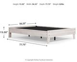 Shawburn Full Platform Bed with Dresser in Whitewash by Ashley at Eve Furniture