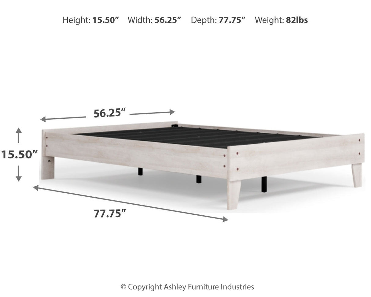 Shawburn Full Platform Bed with Dresser in Whitewash