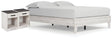 Shawburn Queen Platform Bed with 2 Nightstands in Whitewash by Ashley at Eve Furniture