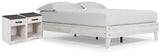 Shawburn Queen Platform Bed with 2 Nightstands in Whitewash by Ashley at Eve Furniture
