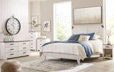 Shawburn Queen Platform Bed with Dresser in White/Dark Charcoal Gray by Ashley at Eve Furniture