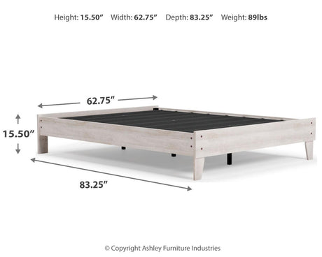 Shawburn Queen Platform Bed with Dresser in Whitewash by Ashley at Eve Furniture