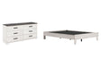 Shawburn Queen Platform Bed with Dresser in Whitewash by Ashley at Eve Furniture