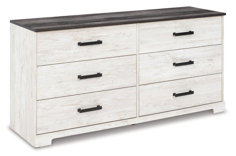 Shawburn Queen Platform Bed with Dresser in Whitewash by Ashley at Eve Furniture
