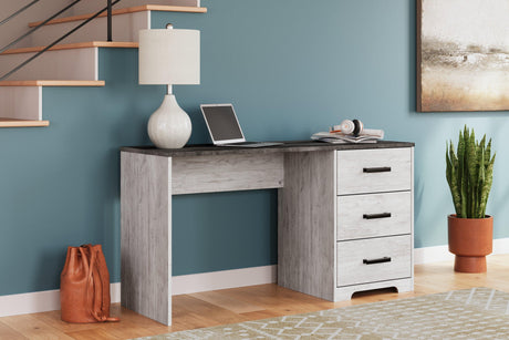 Shawburn White/Dark Charcoal Gray 54" Home Office Desk by Ashley at Eve Furniture