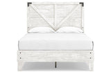 Shawburn White/Dark Charcoal Gray Full Crossbuck Panel Platform Bed by Ashley at Eve Furniture