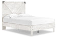 Shawburn White/Dark Charcoal Gray Full Crossbuck Panel Platform Bed by Ashley at Eve Furniture