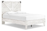 Shawburn White/Dark Charcoal Gray Full Crossbuck Panel Platform Bed by Ashley at Eve Furniture